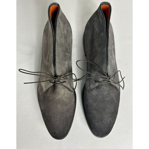 Santoni Italy Men's Suede Lace Up Chukka Ankle Boots in Gray - Sz 10 - Picture 2 of 11